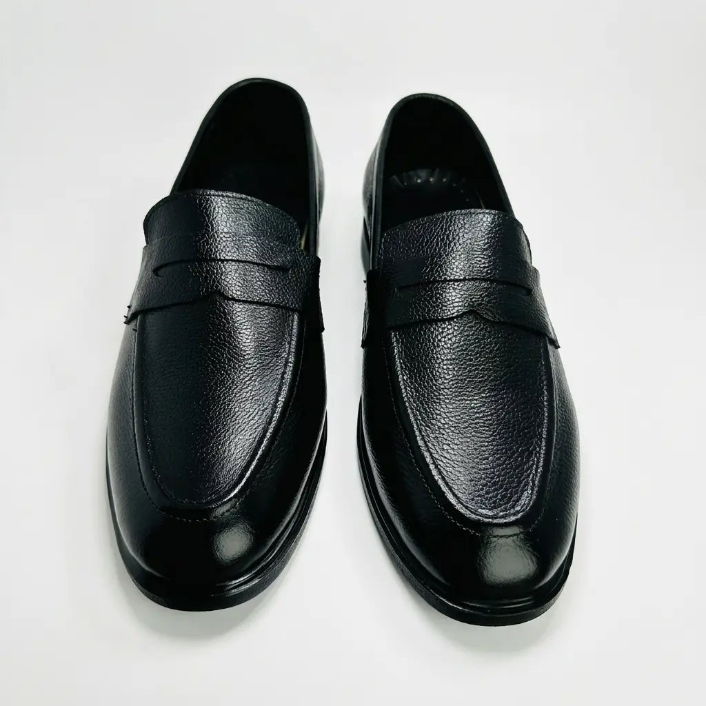 Executive Leather Penny Loafer - Black