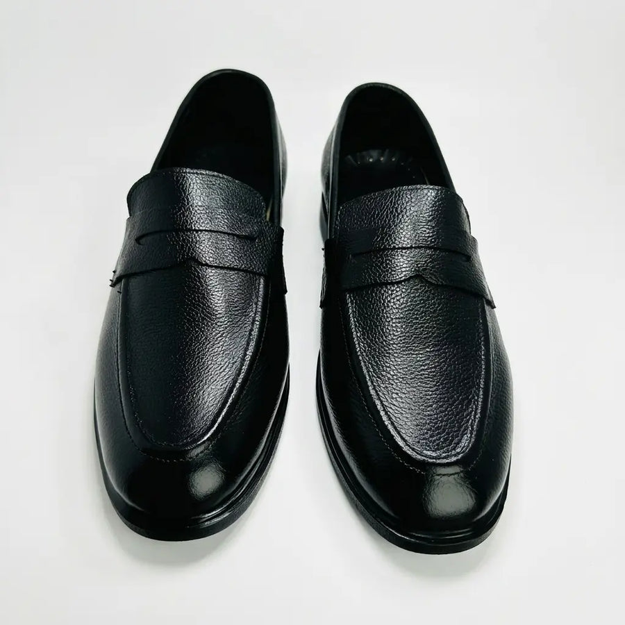 Executive Leather Penny Loafer - Black