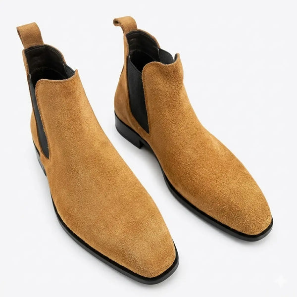 Italian Cut Down Toe Suede Chelsea - Beige