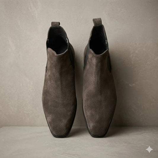 Italian Cut Down Toe Suede Chelsea - Dark Chocolate
