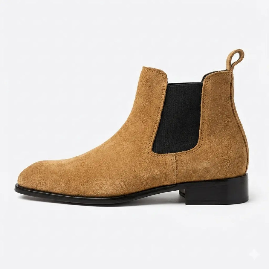 Italian Cut Down Toe Suede Chelsea - Beige