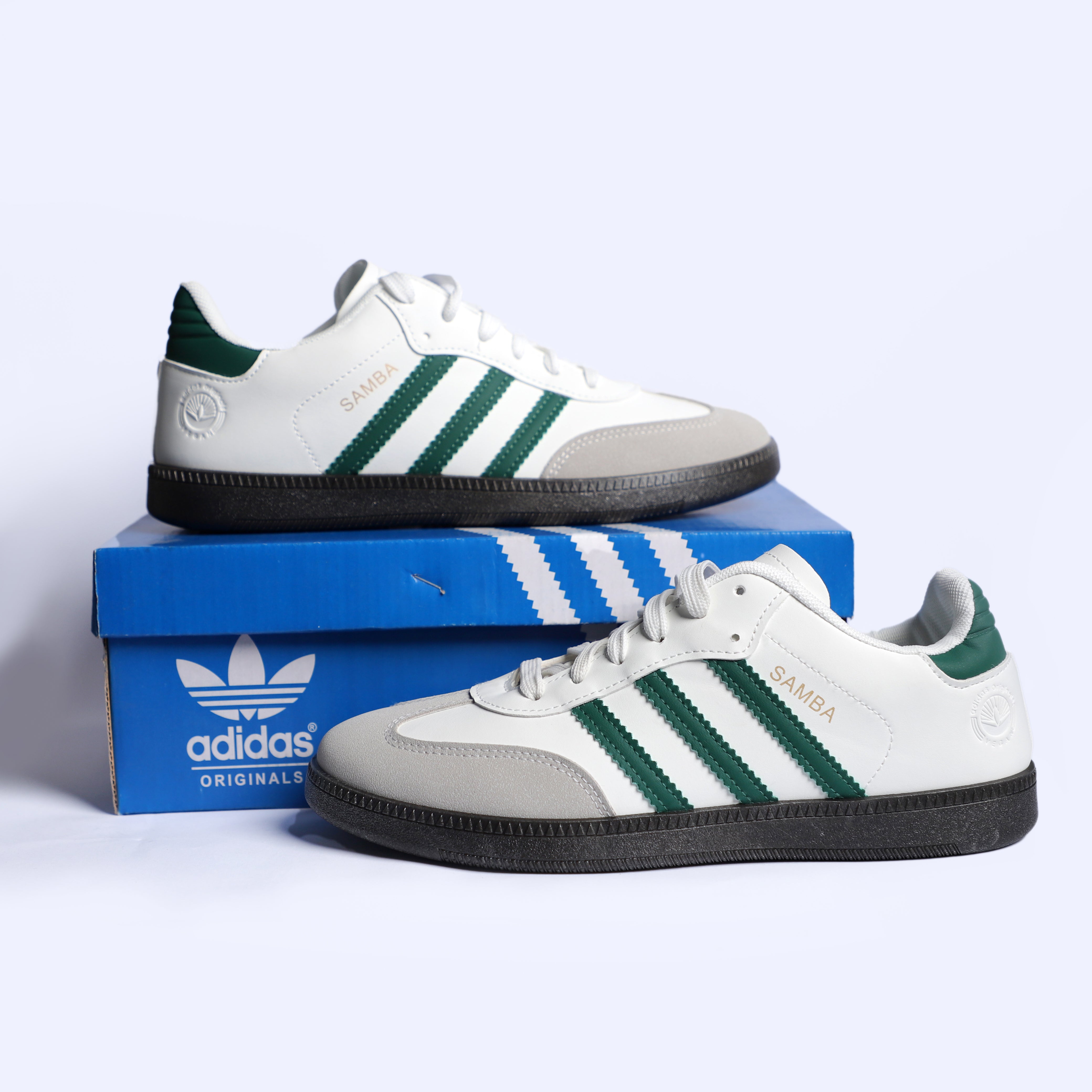 Samba - White with green stripes  - Premium Grade