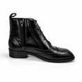 BROUGE Italian Cut Down Toe Chelsea - Laces & Side Zip - Black
