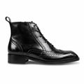BROUGE Italian Cut Down Toe Chelsea - Laces & Side Zip - Black