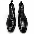 BROUGE Italian Cut Down Toe Chelsea - Laces & Side Zip - Black