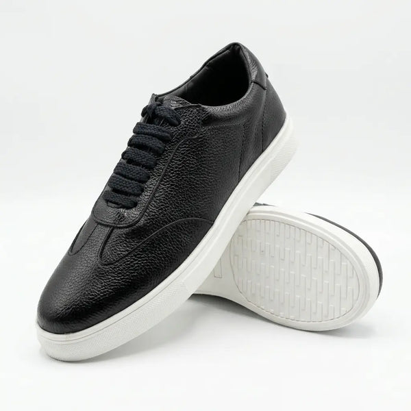 Zorva Meridian - Pebbled Leather Sneaker | Black