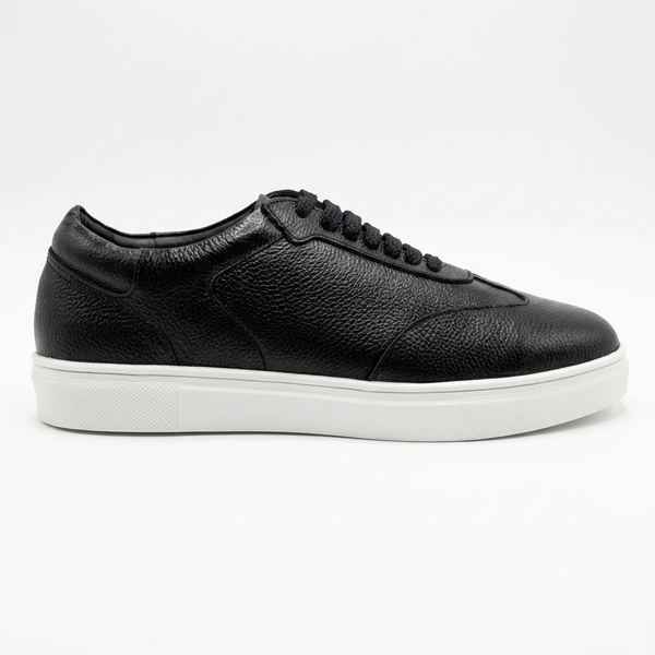 Zorva Meridian - Pebbled Leather Sneaker | Black