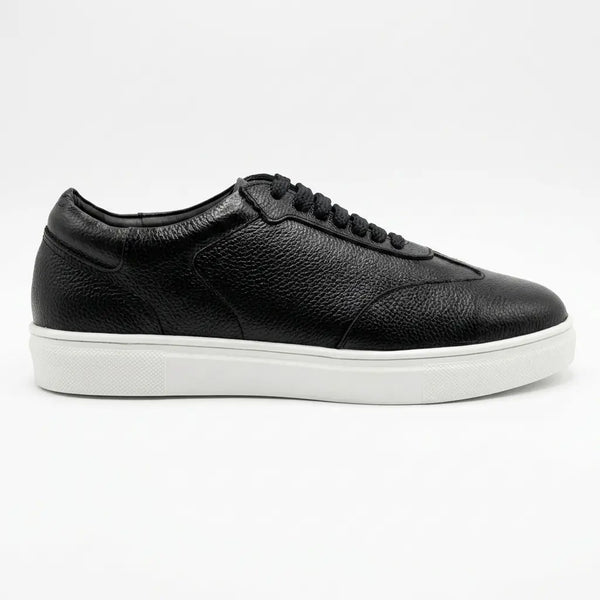 Zorva Meridian - Pebbled Leather Sneaker | Black