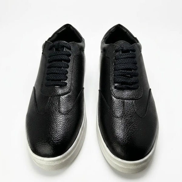 Zorva Meridian - Pebbled Leather Sneaker | Black