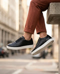 Zorva Meridian - Pebbled Leather Sneaker | Black