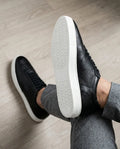 Zorva Meridian - Pebbled Leather Sneaker | Black