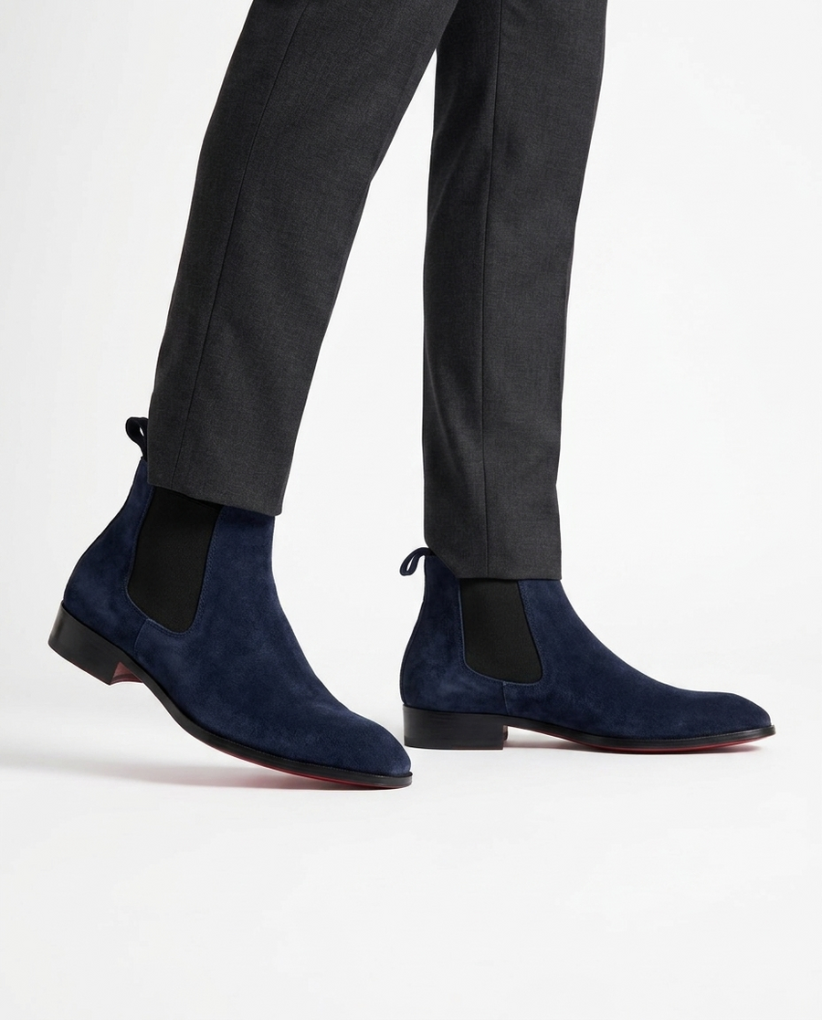 Italian Cut Down Toe Suede Chelsea - Royal Blue