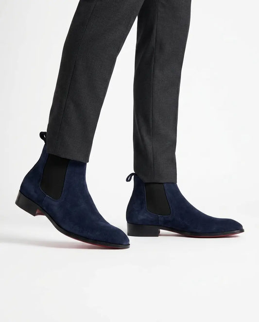 Italian Cut Down Toe Suede Chelsea - Royal Blue