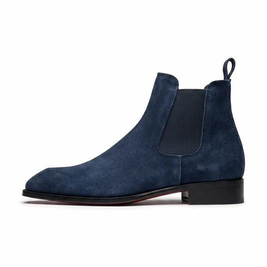 Italian Cut Down Toe Suede Chelsea - Royal Blue