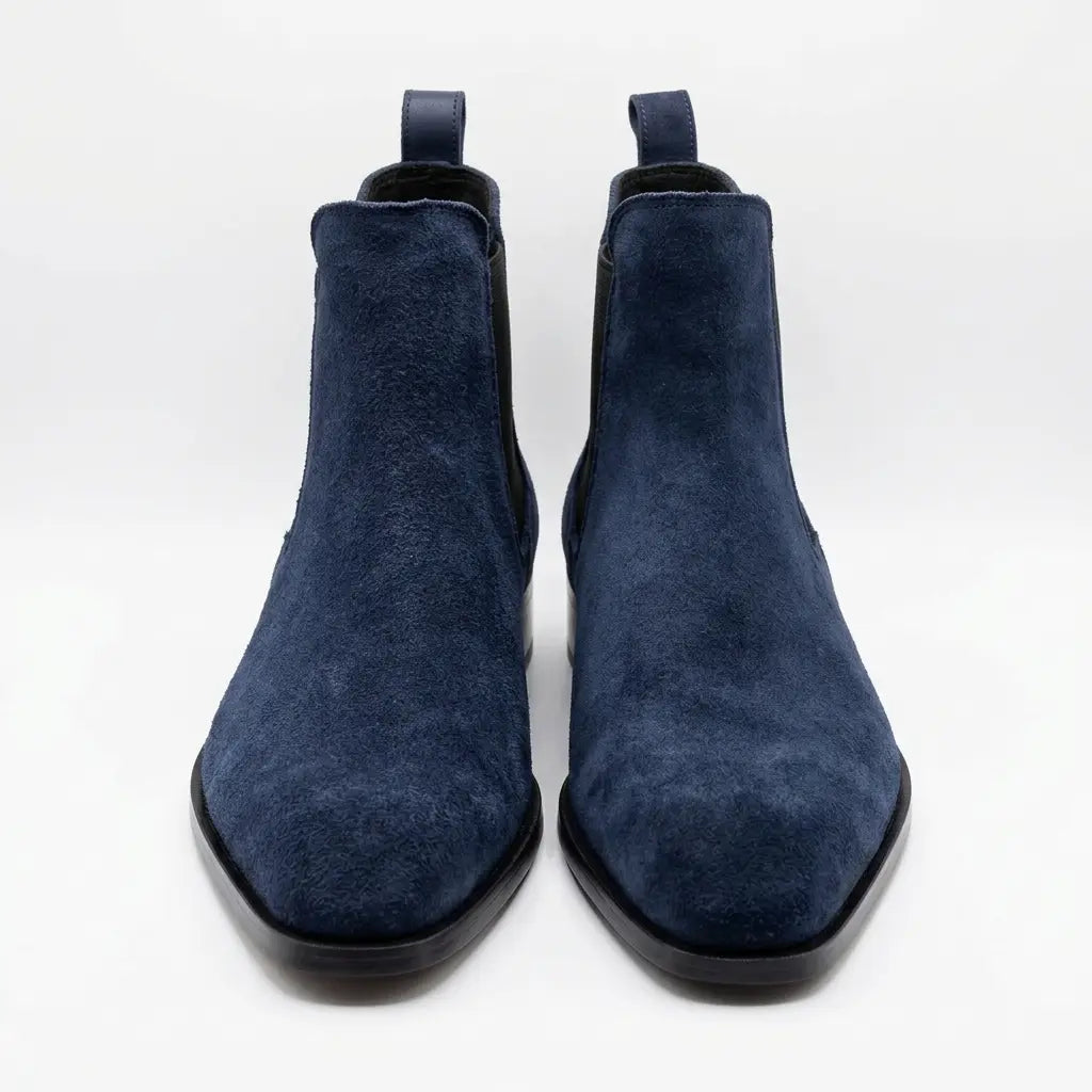 Italian Cut Down Toe Suede Chelsea - Royal Blue