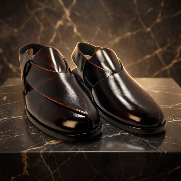 Kaptan Leather Chapal - Espresso Patina
