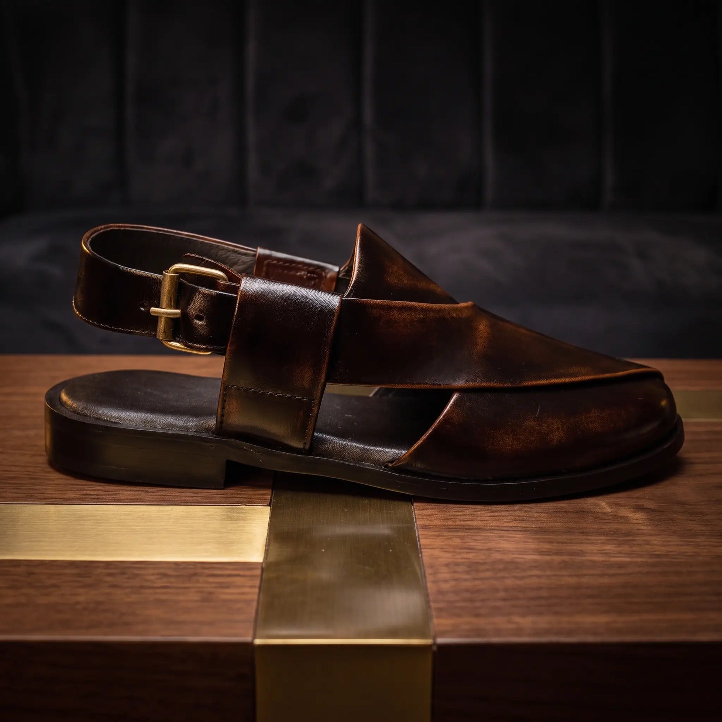 Kaptan Leather Chapal - Espresso Patina