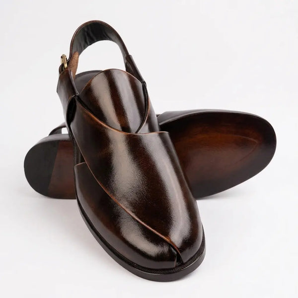 Kaptan Leather Chapal - Espresso Patina