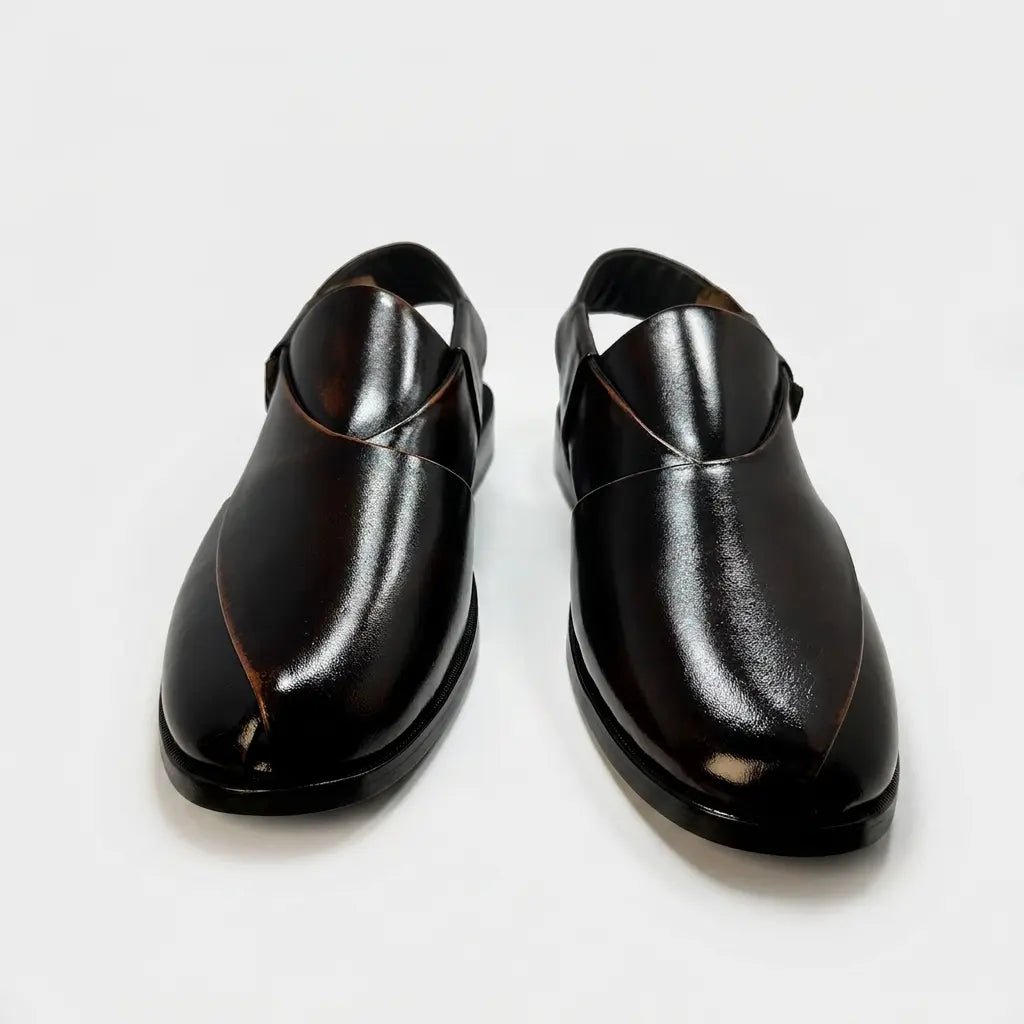 Kaptan Leather Chapal - Espresso Patina
