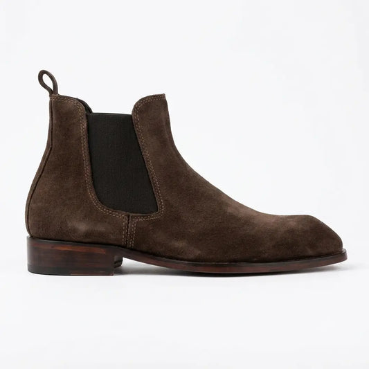Italian Cut Down Toe Suede Chelsea - Dark Chocolate
