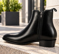 ELEVATED - Two Inch Cuban Heel & Pointed Toe Leather Chelsea