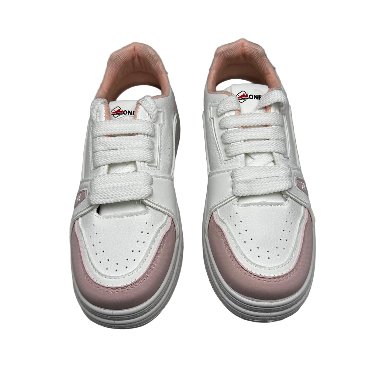 Girls Contrast Sneakers - Pink & White