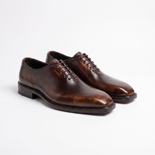 Ember Patina Wholecut Oxfords - Goodyear Welted, pair on white background