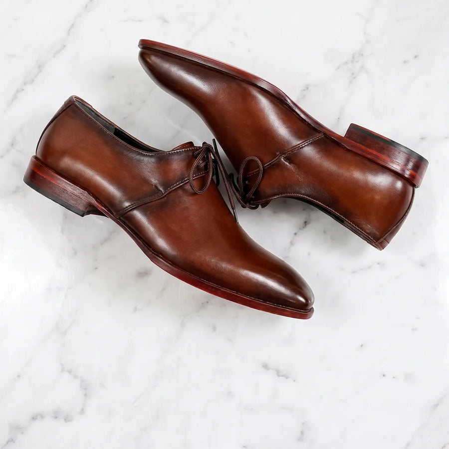 Whole Cut Leather Oxfords - Brown