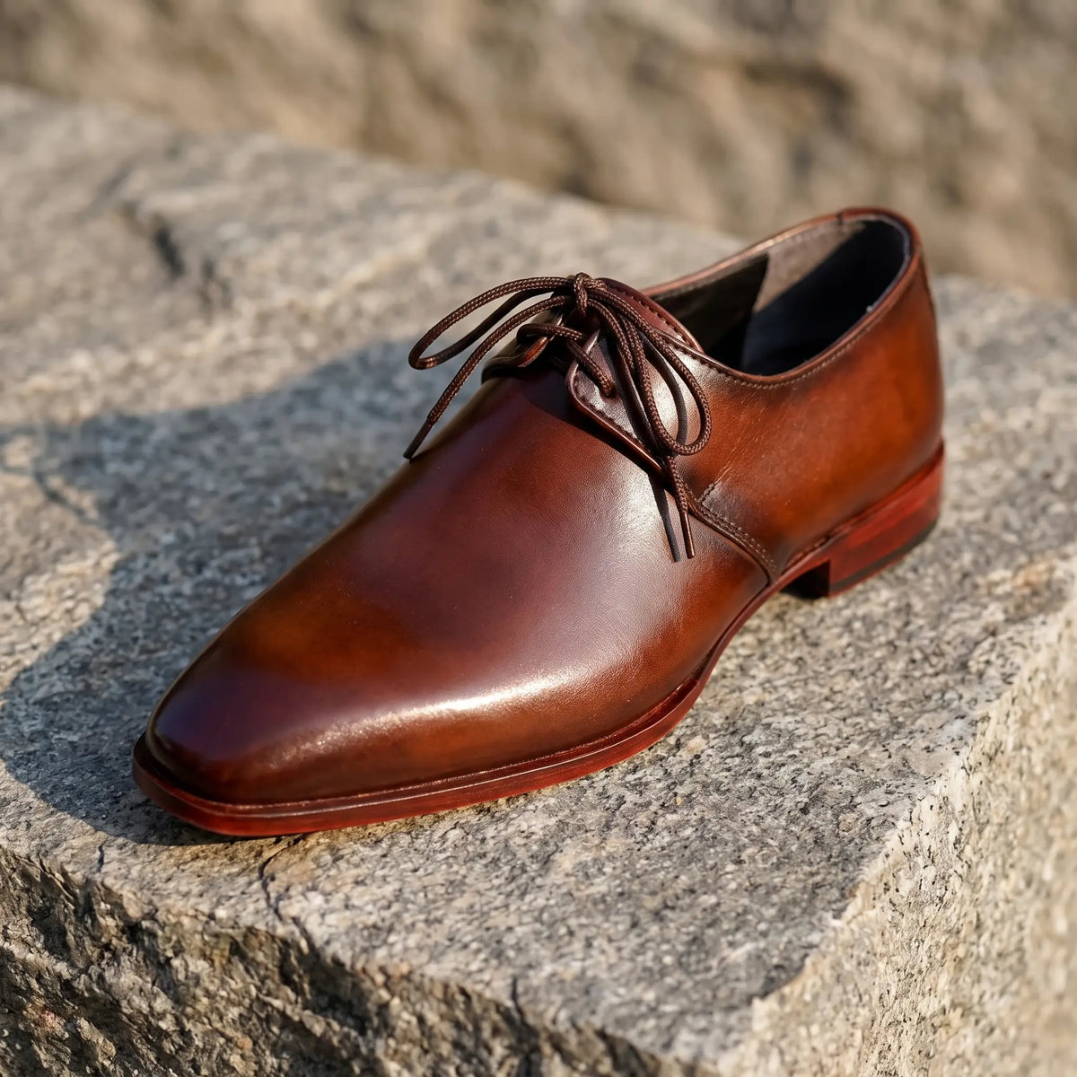Whole Cut Leather Oxfords - Brown