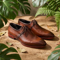 Whole Cut Leather Oxfords - Brown