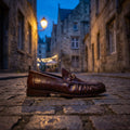 Leather Croc Horsebit Vintage Loafers - Burgundy