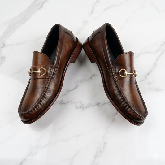 Horsebit Classic Leather Loafers - Brown