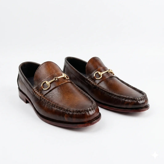 Horsebit Classic Leather Loafers - Brown