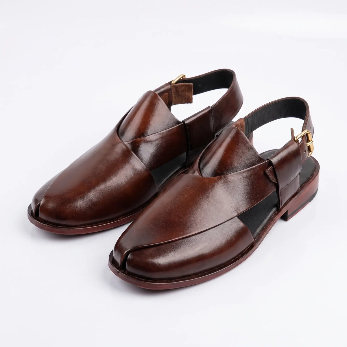 Kaptan Leather Chapal - Brown