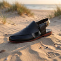 Kaptan Leather Chapal - Black