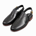 Kaptan Leather Chapal - Black
