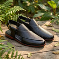 Kaptan Leather Chapal - Black