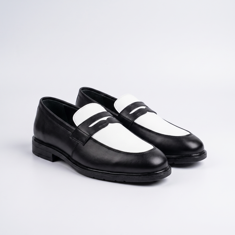Executive Leather Penny Loafer Two Tone - front pair studio shot