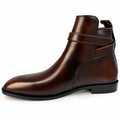 Buckle Strap Jodhpur Chelsea- Patina Finish - Brown