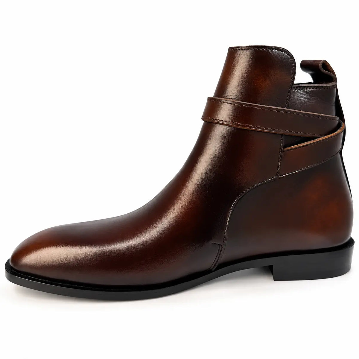 Buckle Strap Jodhpur Chelsea- Patina Finish - Brown