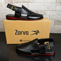 Kaptan Leather Chapal - Black