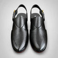 Kaptan Leather Chapal - Black