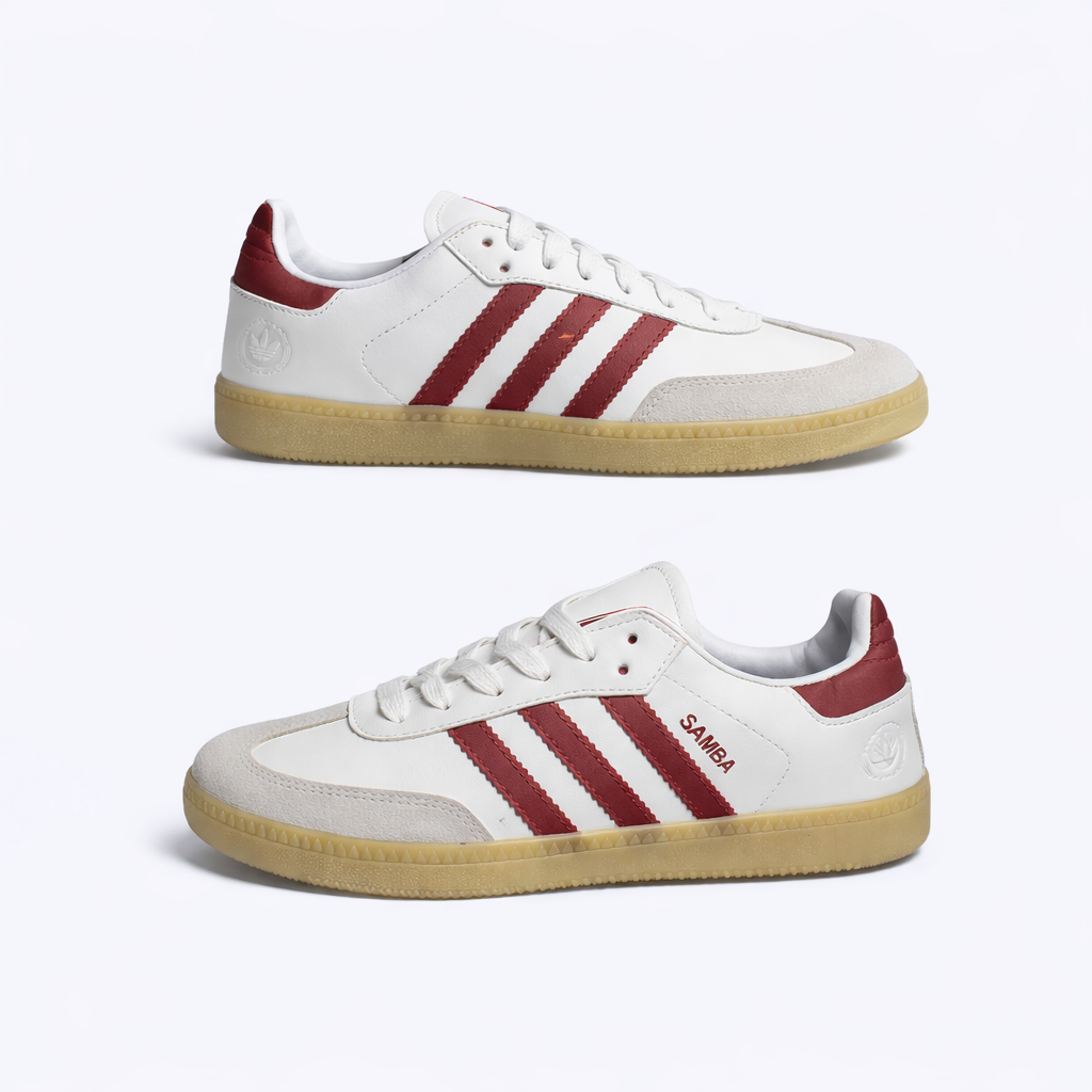 Samba - White with maroon stripes  - Premium Grade