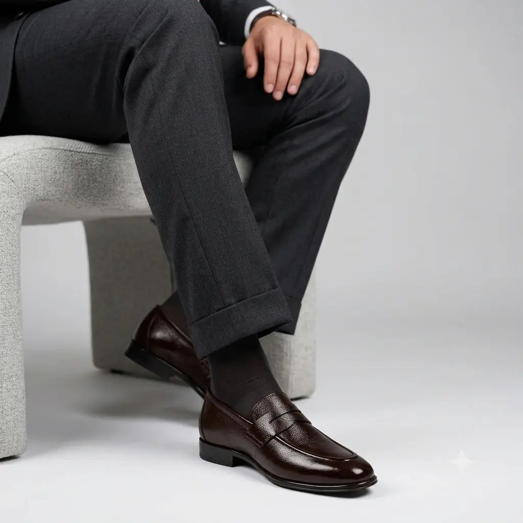 Executive Leather Penny Loafer - Brown