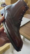 BROUGE Italian Cut Down Toe Chelsea - Laces & Side Zip - Patina