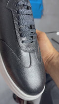Zorva Meridian - Pebbled Leather Sneaker | Black