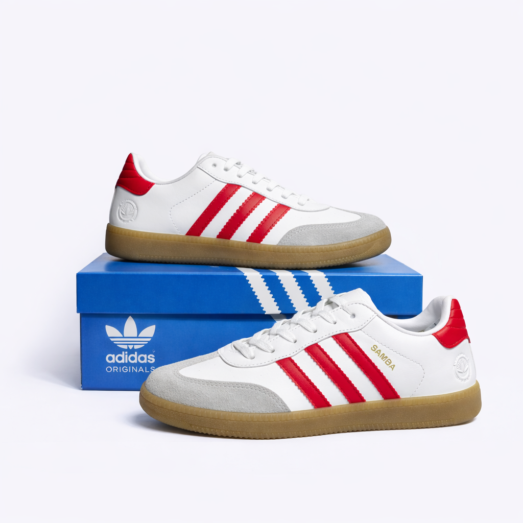 Samba - White with red stripes  - Premium Grade