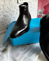 Zorva black leather Chelsea boots pair delivered to Islamabad