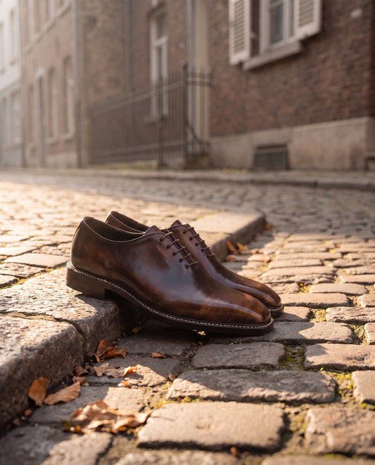 Squaretoe Patina Wholecut Oxfords - Goodyear Welted
