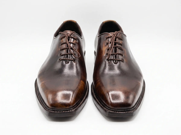 Squaretoe Patina Wholecut Oxfords - Goodyear Welted